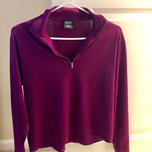 Patagonia Maroon Capilene Light Pullover Medium